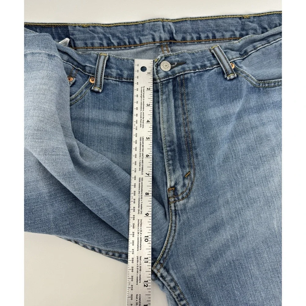 Levi's 514 Size 40x32 Blue Denim Jeans‎ Regular Straight Leg Distressed Red Tab